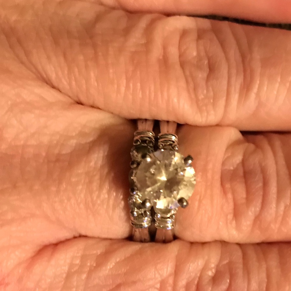 QVC sterling silver platinum clad 2.5 tc set